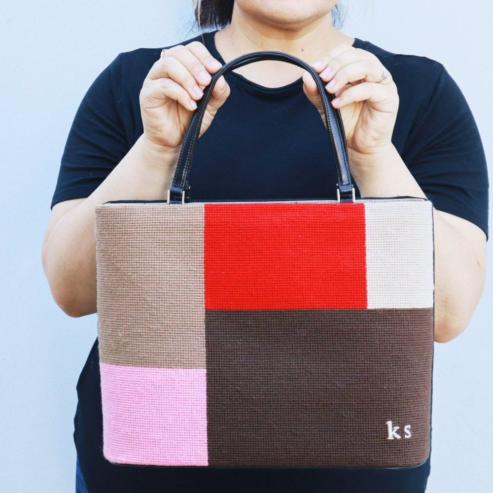 Kate Spade Patchwork Needlepoint Tote Collector's… - image 1